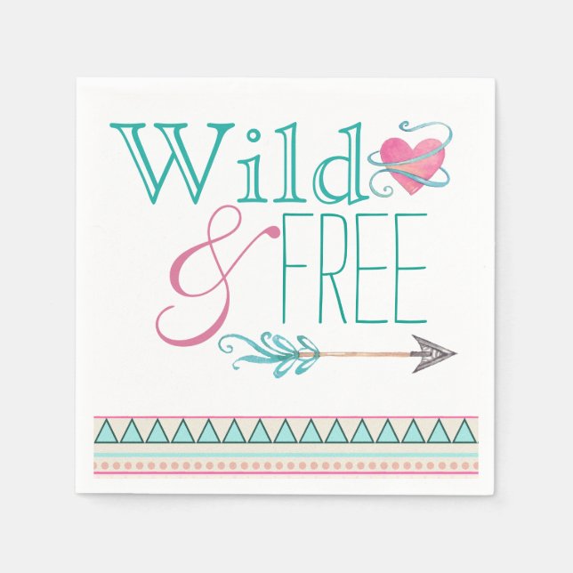 Flickor Tribal Baby Shower Pappersservett (Framsidan)