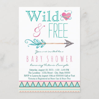 Flickor Tribal Boho Arrow Baby Shower Inbjudningar