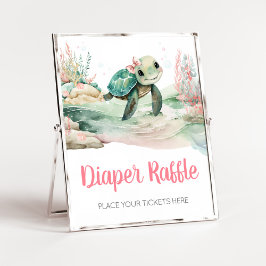 Flickor - turtle Baby Shower Raffle Poster