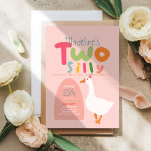 Flickor två Fånig Goose Rosa Första födelsedag