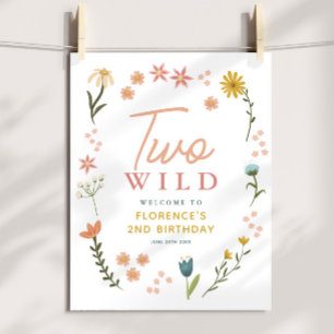 Flickor Två Vilda Boho Födelsedags Välkomstskylt Poster