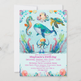 Flickor under Havets födelsedag Inbjudningar