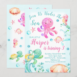 Flickor under Havets födelsedag Inbjudningar