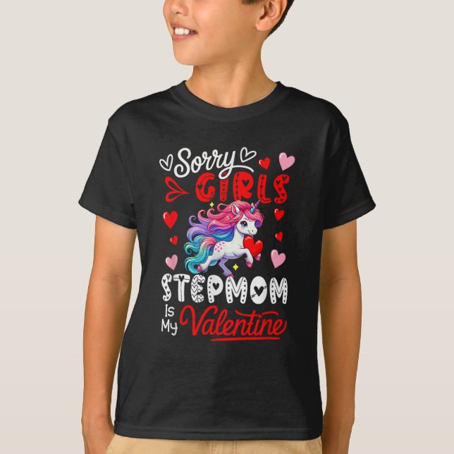Flickor, underbara Joke Stepmamma är min Valentine T Shirt (Framsida)