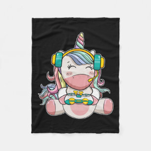 Flickor Unicorn Gaming Cute Video Game Women Girls Fleecefilt
