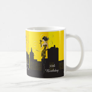 Flickor ute - Gult Kaffemugg