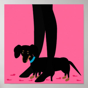 Flickor ute natten - Dachshund Poster