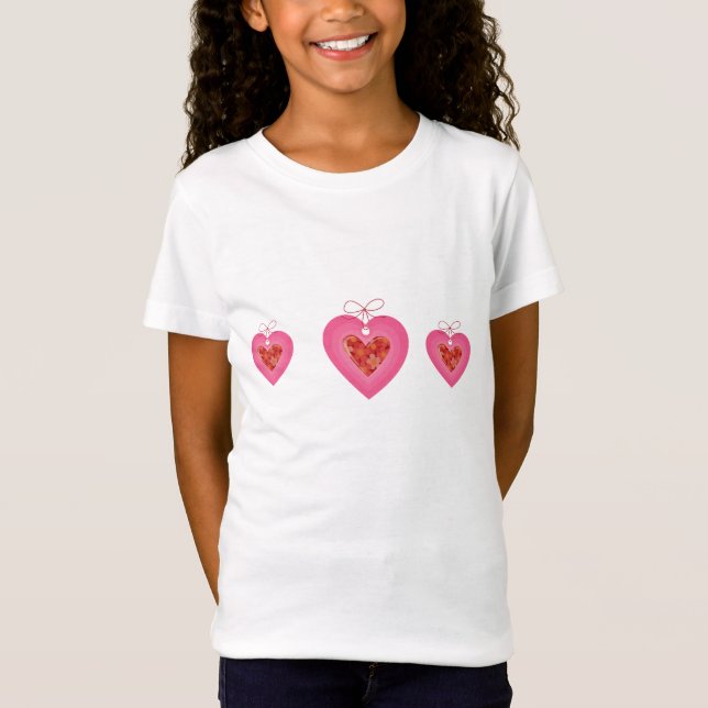 Flickor Valentindagen T-Shirt (Framsida)