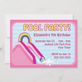 Flickor, Vatten, födelsedag Inbjudningar