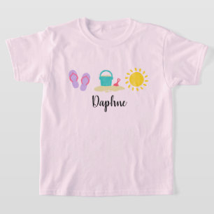 Flickor Vattenfärg Beach Trio T Shirt