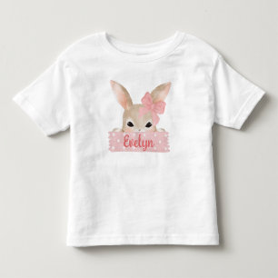 Flickor Vattenfärg Rosa Påskharen T Shirt