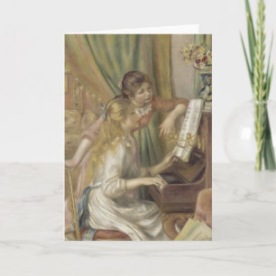 Flickor vid Piano Renoir Impressionist Painting Kort