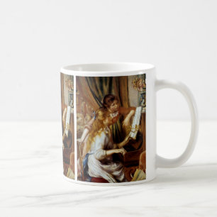 Flickor vid pianot kaffemugg