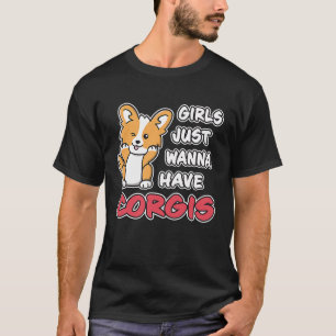 Flickor vill bara ha Corgis Cute Winking Corgi T Shirt