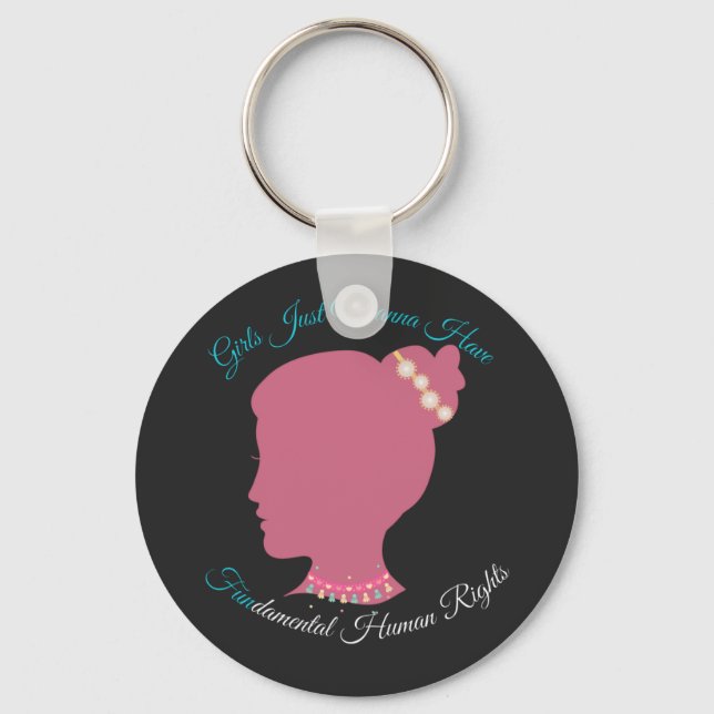 Flickor vill bara ha grundläggande mänskliga Höger Nyckelring (Framsida)