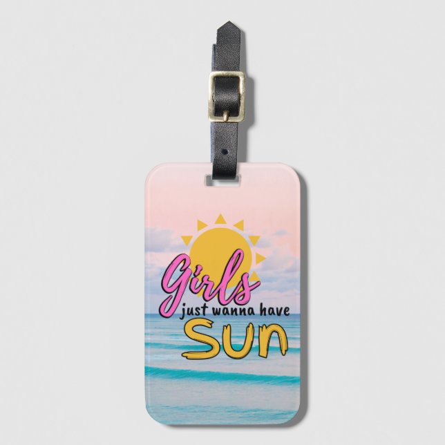 Flickor vill bara ha Sol Beach Personlig Bagagebricka (Framsida vertikal)