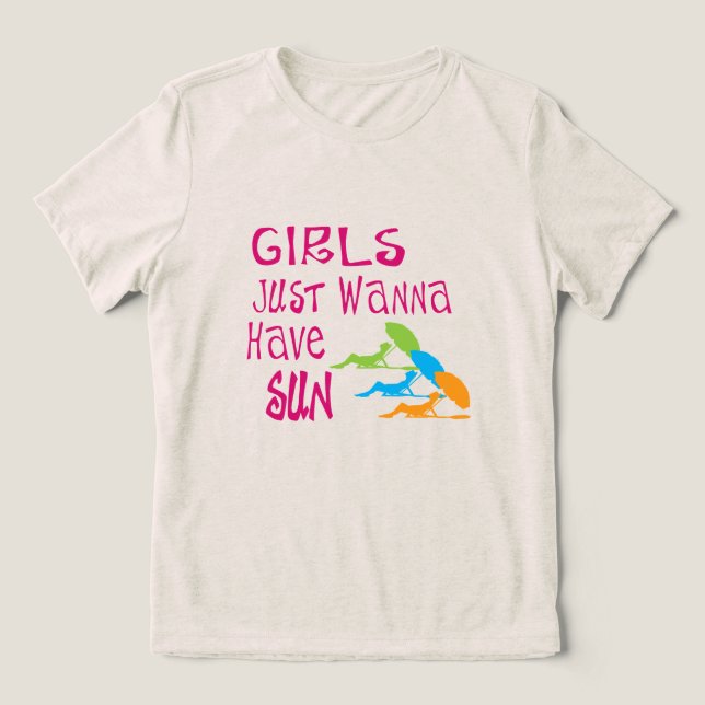 Flickor vill bara ha Sol Tee Shirt (Design Framsida)