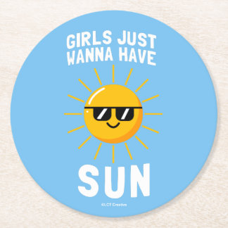 Flickor vill bara ha Sol Underlägg Papper Rund