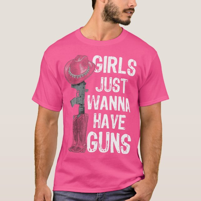 Flickor vill bara ha vapen t shirt (Framsida)