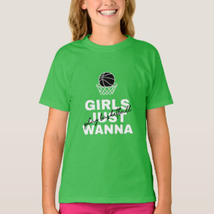 Flickor vill bara spela Basketball Funny Quote Bol T Shirt
