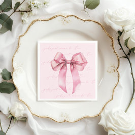 Flickor vill bara vara en Rosa Bow 1:a födelsedage Pappersservett