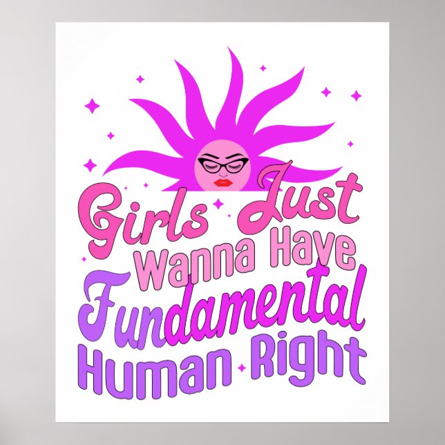 Flickor vill ha grundläggande Höger, feminist Poster (Framsidan)
