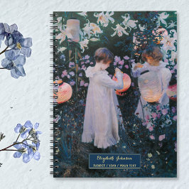 Flickor Vintagekonst Elegant Skript Guld Namn Skis Anteckningsbok