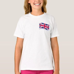Flickor Vit T-Shirt m/ Union Jack
