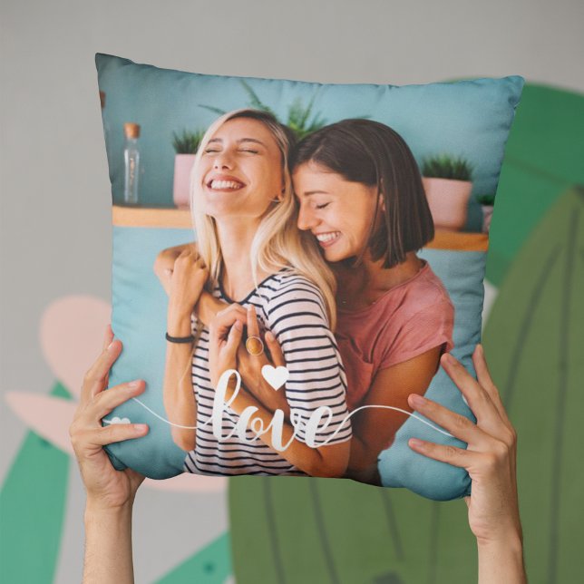 Flickor, vitt skript i Kärlek med hjärthjärtans al Kudde (Skapare uppladdad)