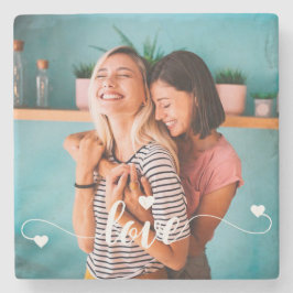 Flickor, vitt skript i Kärlek med hjärthjärtans al Stenunderlägg