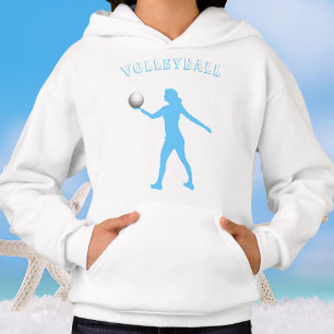 Flickor Volleyball Hoodie med Namn på baksidan T Shirt