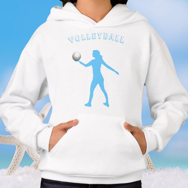 Flickor Volleyball Hoodie med Namn på baksidan T Shirt (Girls Volleyball Hoodie with Name on Back)