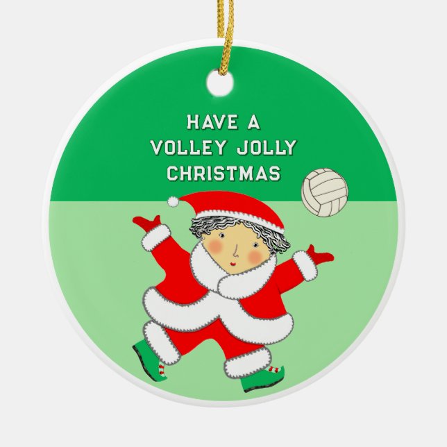 Flickor Volleyball-julklapp Julgransprydnad Keramik (Framsidan)
