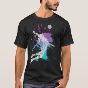 Flickor Volleyball Poison Rosa & Blue Server Tonår T Shirt