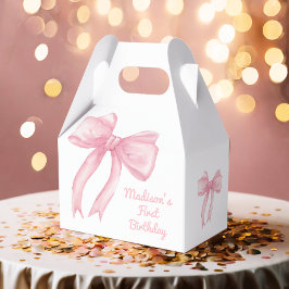 Flickor Wanne är bara en Rosa Bow Coquette Birthda Presentaskar
