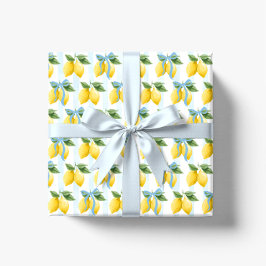 Flickor Whimsical Blue Bow Lemon Amalfi Birthday Presentpapper