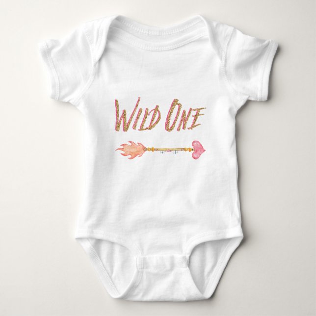 Flickor Wild One 1-års födelsedags t-shirts (Framsida)
