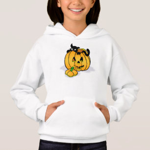 Flickor'Hanes ComfortBlend® Hoodie/Pumkin med Blac Tröja