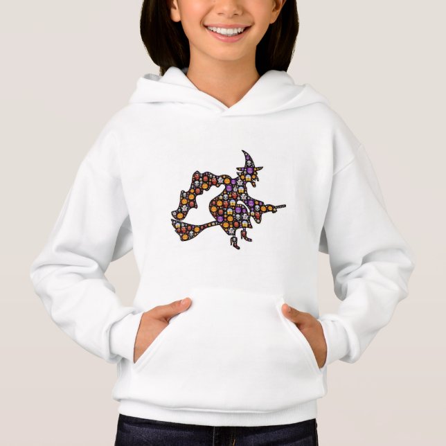 Flickor'Hanes ComfortBlend® Hoodie/Witch T Shirt (Framsida)