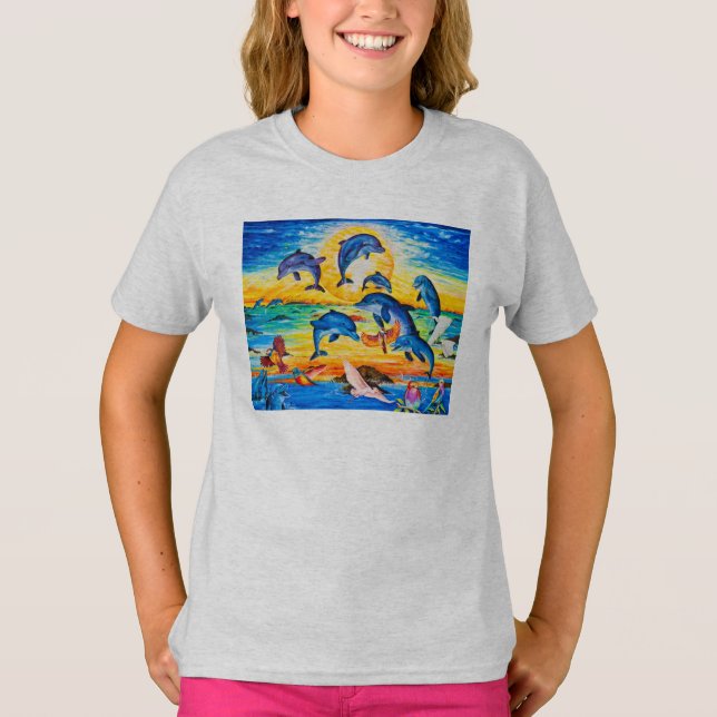 Flickor'Hanes ComfortBlend® Sweatshirt Tee (Framsida)