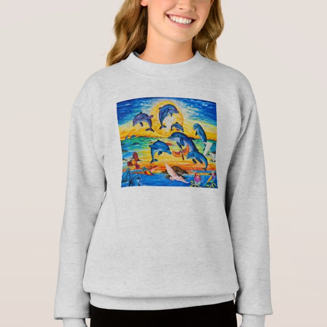Flickor'Hanes ComfortBlend® Sweatshirt Tee Shirt (Framsida)