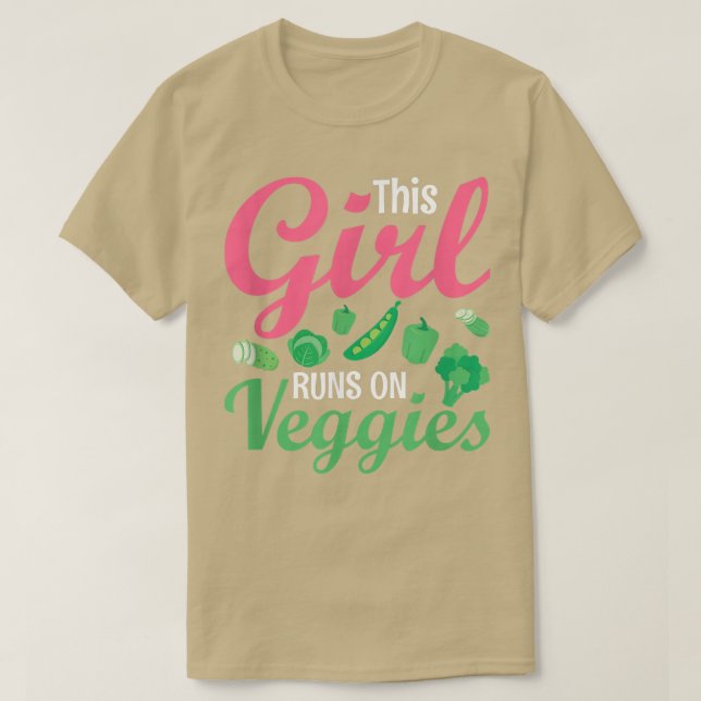 Flickorna Springa på Veggies Funny Veganism Vegan T Shirt (Design framsida)