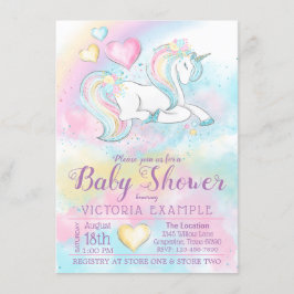 Flickornas Enhörning Baby Shower-inbjudningar Inbjudningar