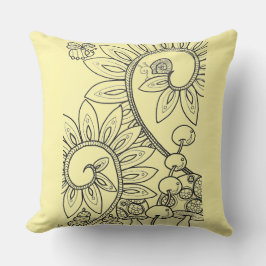 Flickornas fantasinblomma snigel gingham-kudde kudde