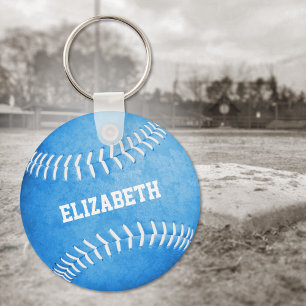 flickors blå softball nyckelring