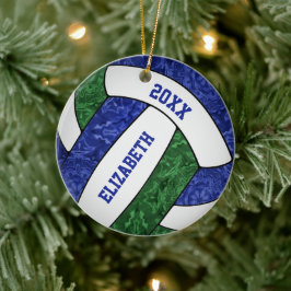 flickors blåa grönt volleyball keepé julgransprydnad keramik