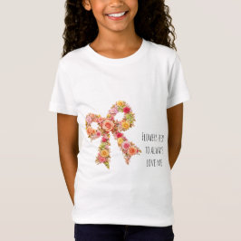 Flickors blommiga bow T-shirt | Söt för barn