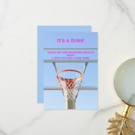 Flickors födelsedagsfest Blå himmel basketbollshoo Tack Kort