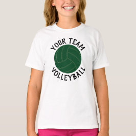 Flickors Grönt Volleyball Team, Player Namn och nu T Shirt