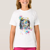Flickors Grundläggande T-Shirt - Cosmic Kitty